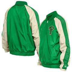 Philadelphia Phillies New Era St. Patrick's Day Ripstop Raglan Quarter-Zip Windbreaker - Kelly Green - New Era Sale