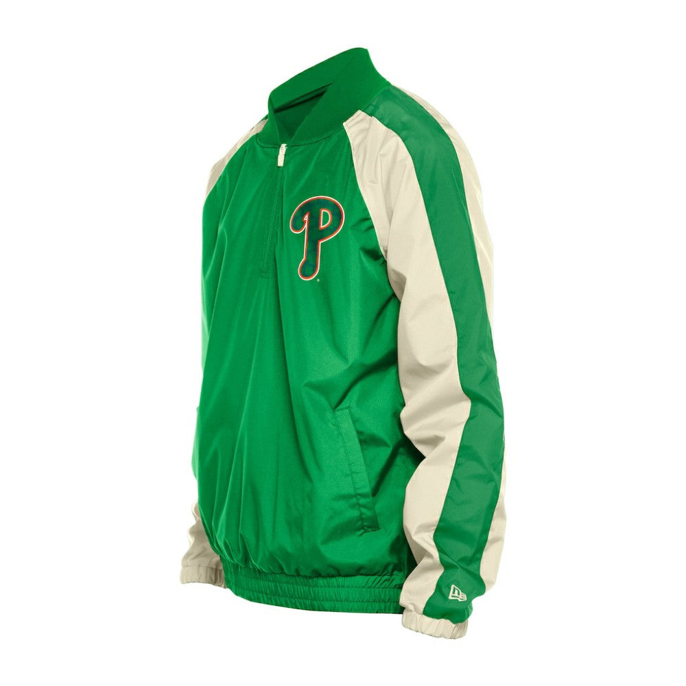 Philadelphia Phillies New Era St. Patrick's Day Ripstop Raglan Quarter-Zip Windbreaker - Kelly Green - New Era Sale