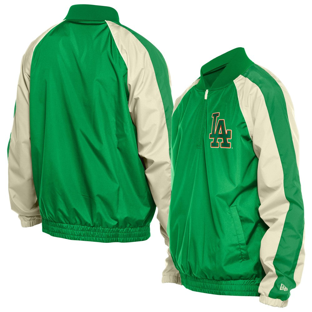 Los Angeles Dodgers New Era St. Patrick's Day Ripstop Raglan Quarter-Zip Windbreaker - Kelly Green - New Era Sale