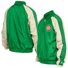 Chicago Cubs New Era St. Patrick's Day Ripstop Raglan Quarter-Zip Windbreaker - Kelly Green - New Era Sale