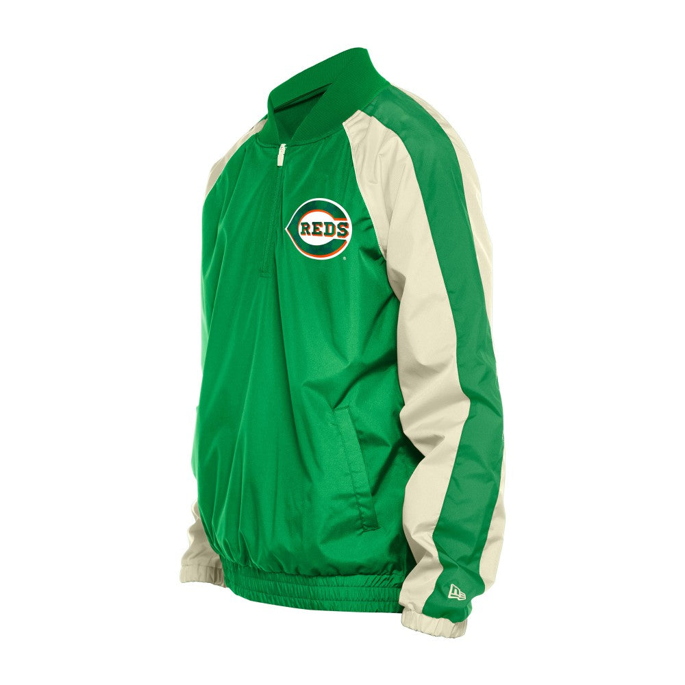 Cincinnati Reds New Era St. Patrick's Day Ripstop Raglan Quarter-Zip Windbreaker - Kelly Green - New Era Discount