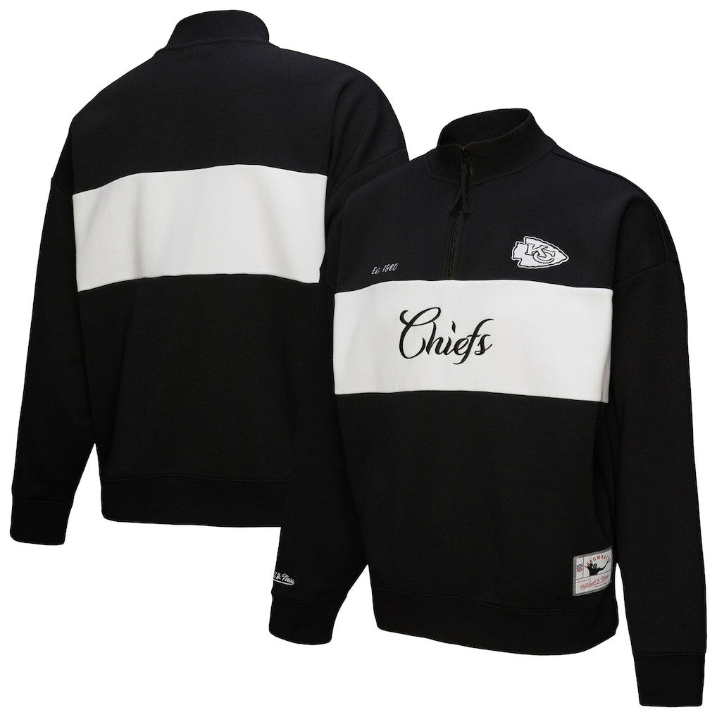 Mitchell & Ness Kansas City Chiefs Women's Quarter-Zip Jacket Black