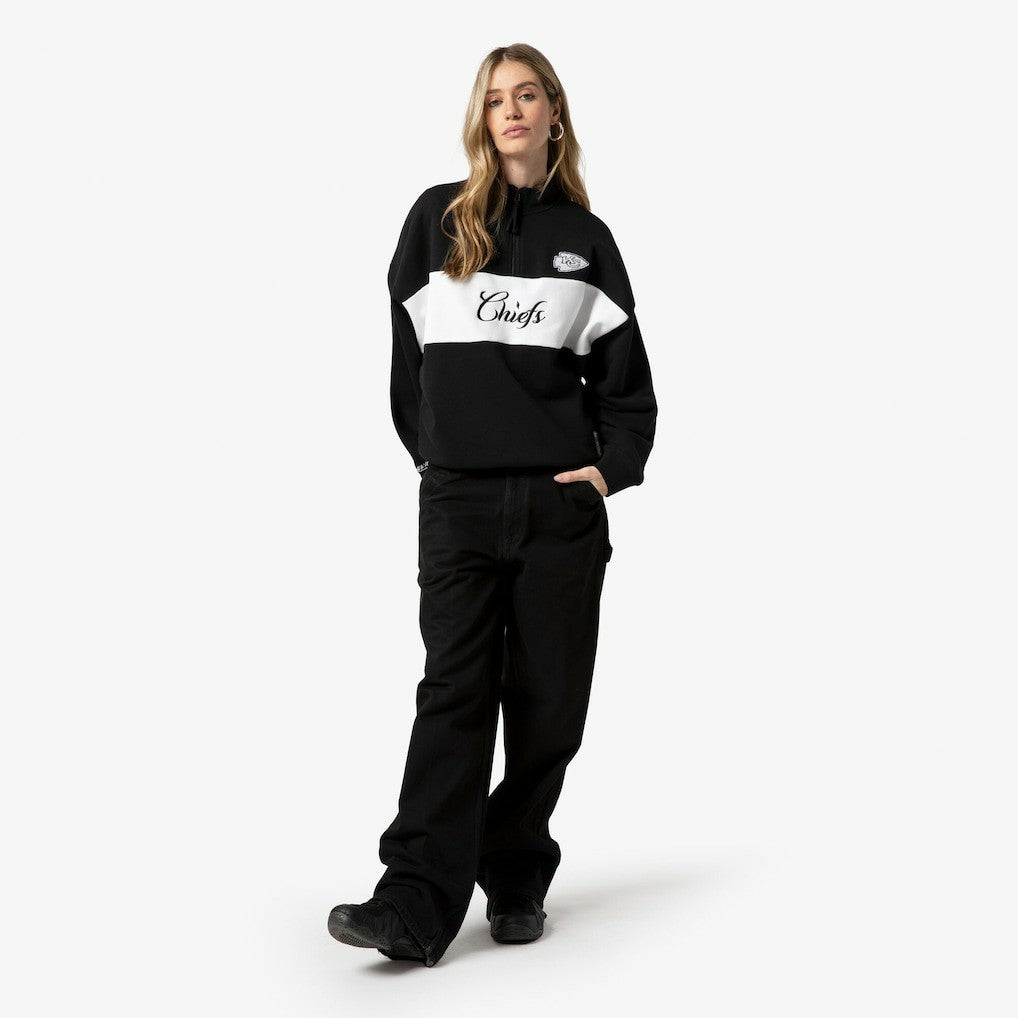 Mitchell & Ness Kansas City Chiefs Women's Quarter-Zip Jacket Black