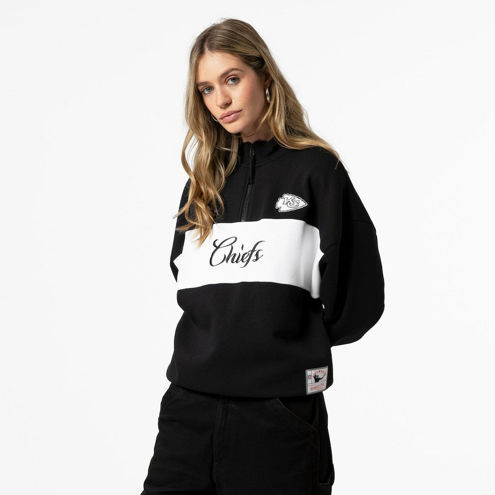 Mitchell & Ness Kansas City Chiefs Women's Quarter-Zip Jacket Black