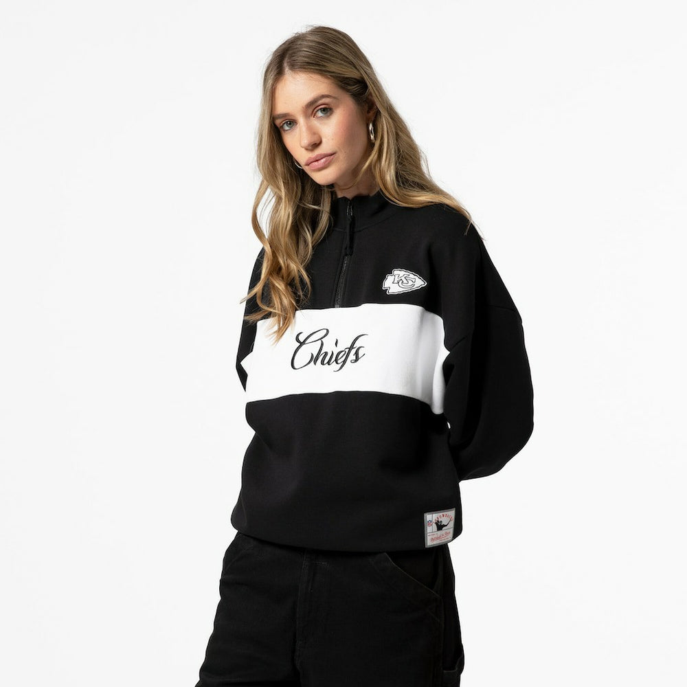 Mitchell & Ness Kansas City Chiefs Women's Quarter-Zip Jacket Black