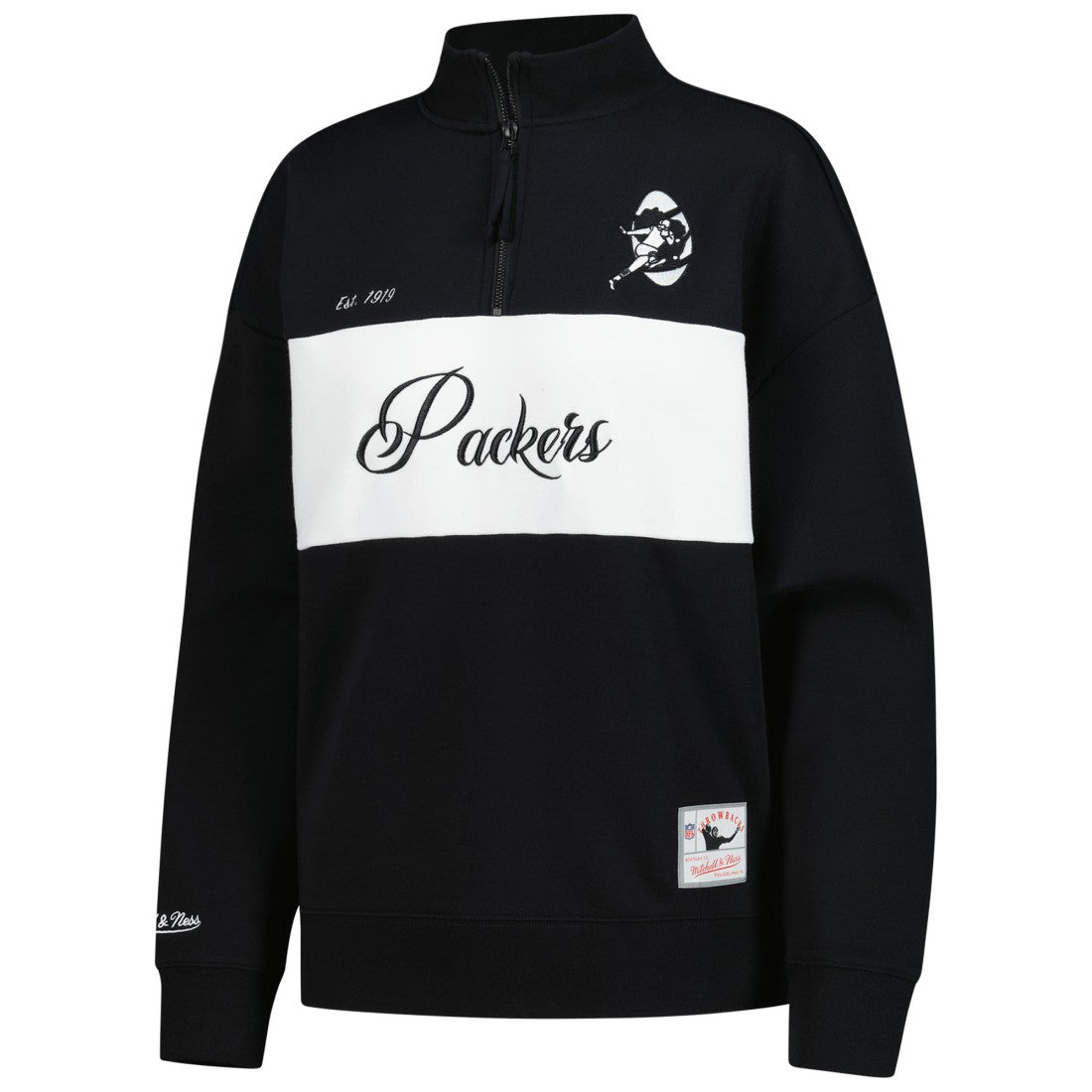 Mitchell & Ness Green Bay Packers Women's Quarter-Zip Jacket Black
