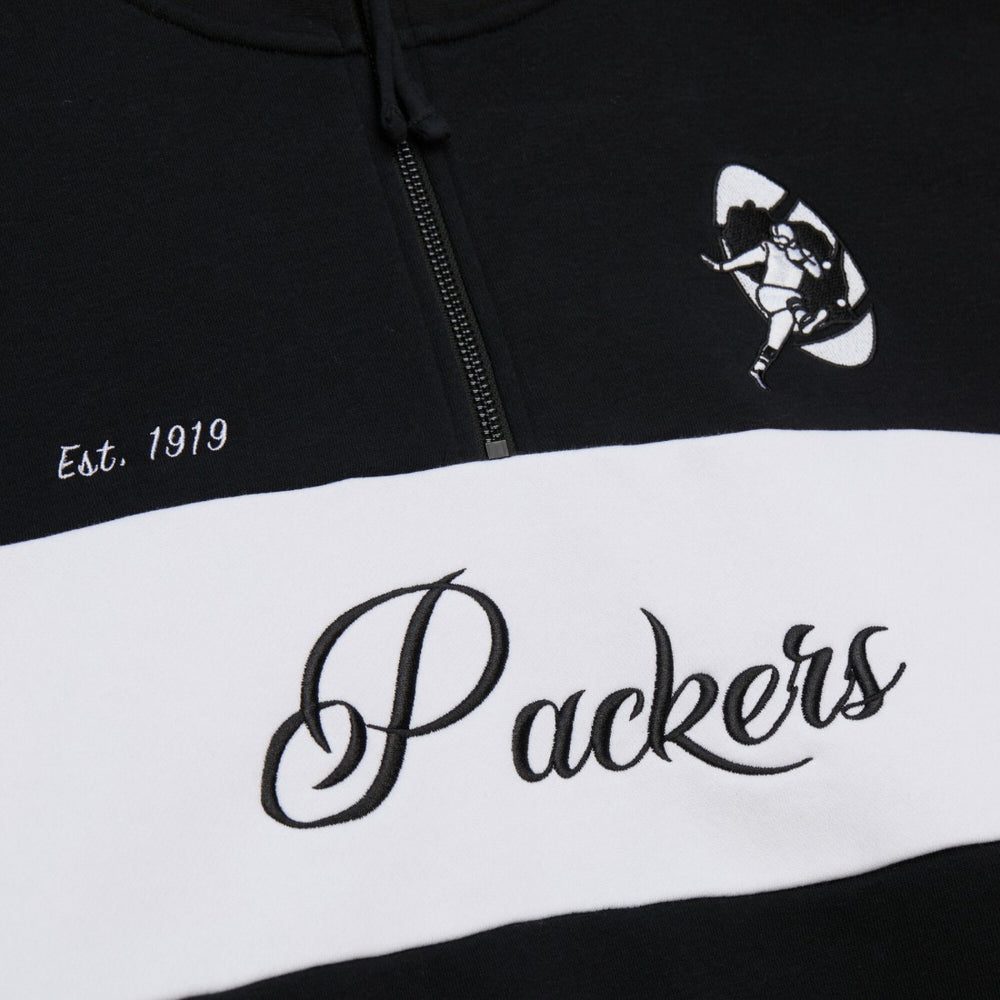 Mitchell & Ness Green Bay Packers Women's Quarter-Zip Jacket Black