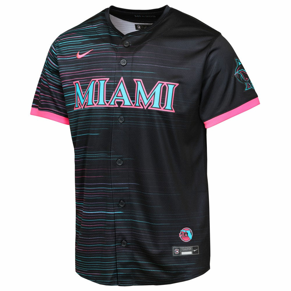 Miami Marlins Youth 2025 City Connect Limited Jersey - Black - MLB Lifestyle