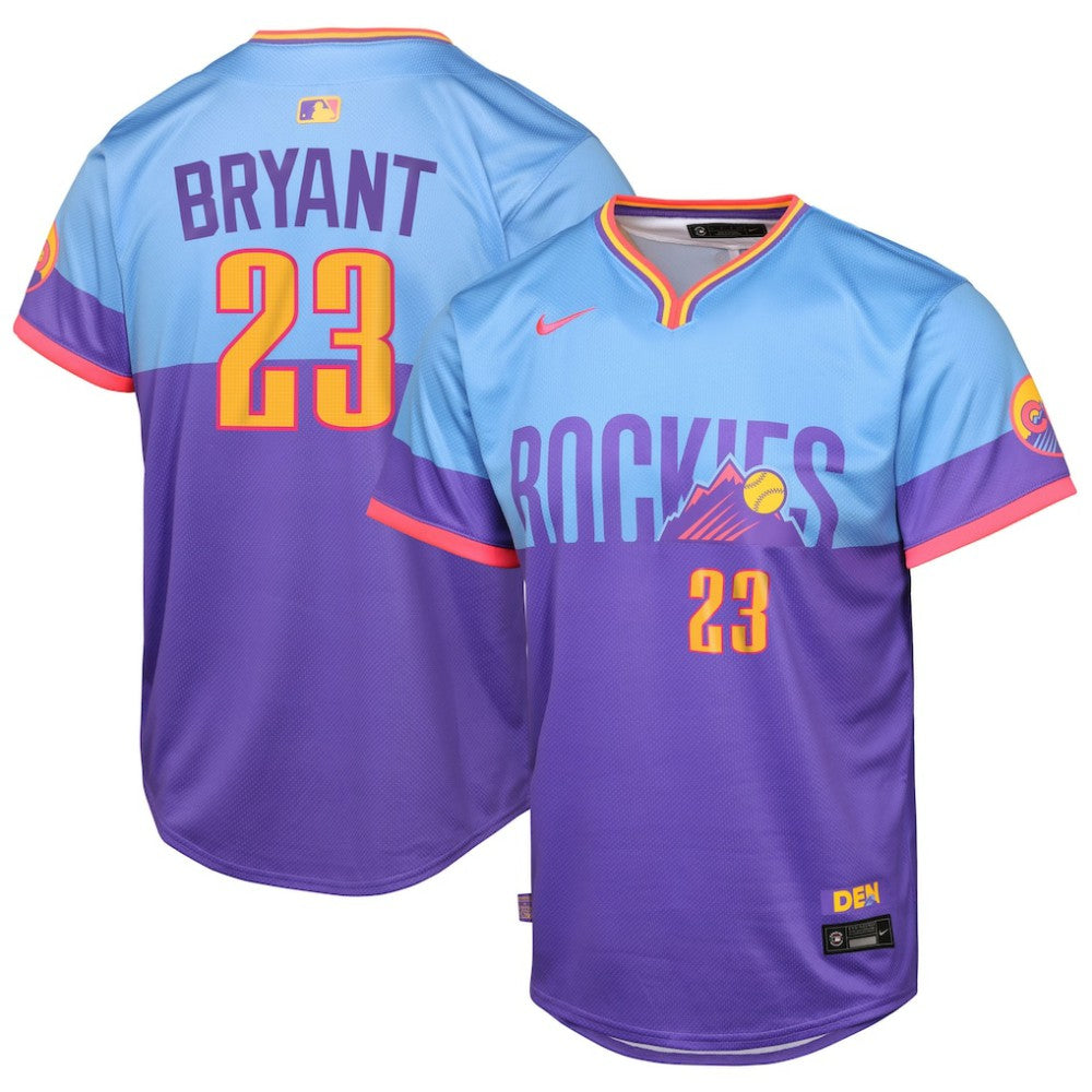 Kris Bryant Colorado Rockies Nike Youth 2025 City Connect Limited Player Jersey - Purple/Light Blue - Nike on Sale