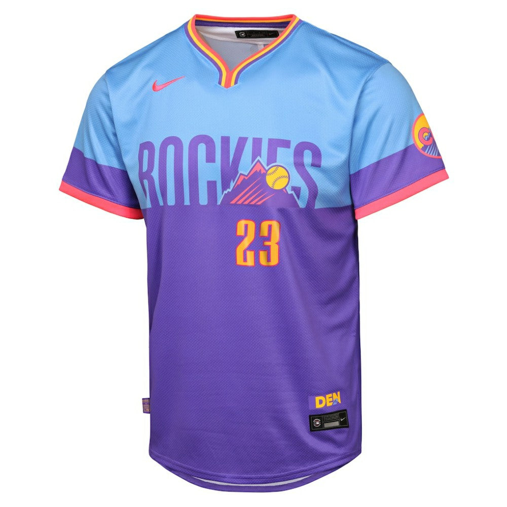 Kris Bryant Colorado Rockies Nike Youth 2025 City Connect Limited Player Jersey - Purple/Light Blue - Nike on Sale