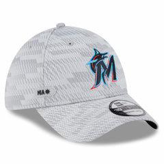 Miami Marlins New Era 2025 MLB Clubhouse 39THIRTY Flex Hat - Gray - New Era Sale