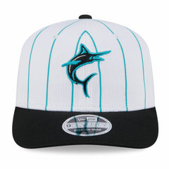 Miami Marlins New Era 2025 Batting Practice 9SEVENTY Stretch-Snap Trucker Hat - White/Black - New Era on Sale