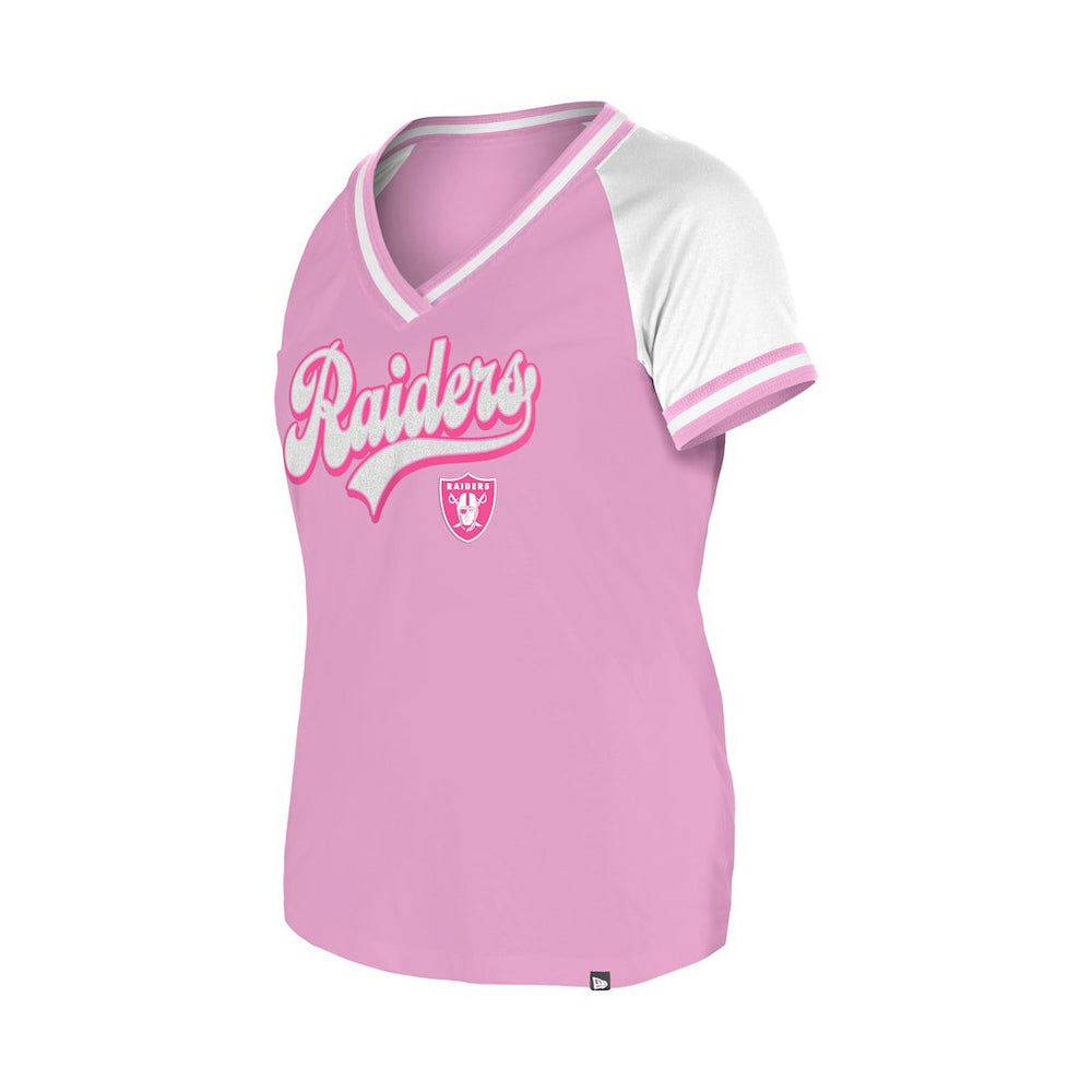 Las Vegas Raiders New Era Women's Mommy & Me V-Neck T-Shirt Pink