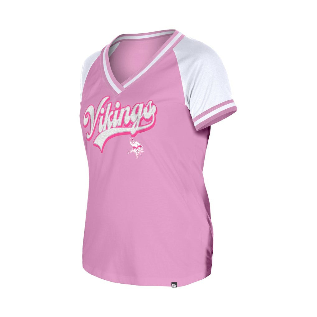 Minnesota Vikings New Era Women's Mommy & Me V-Neck T-Shirt Pink