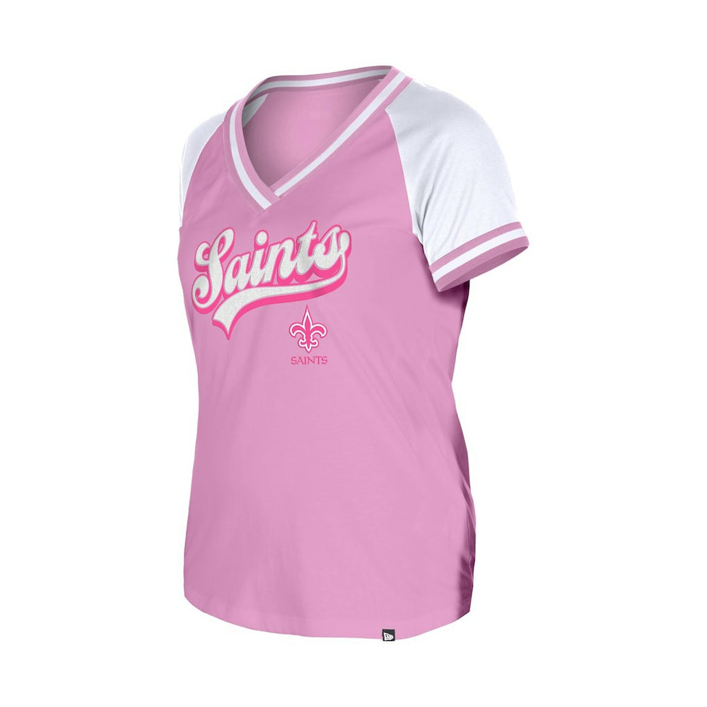 New Orleans Saints New Era Women's Mommy & Me V-Neck T-Shirt Pink