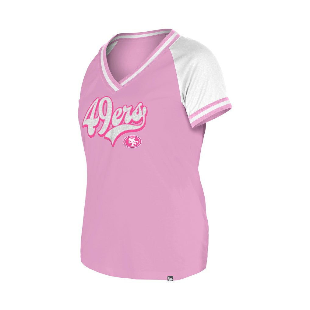 San Francisco 49ers New Era Women's Mommy & Me V-Neck T-Shirt Pink