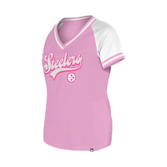 Pittsburgh Steelers New Era Women's Mommy & Me V-Neck T-Shirt Pink