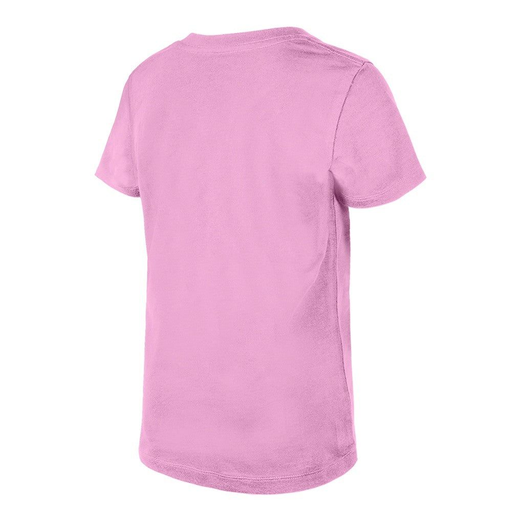 Kansas City Chiefs New Era Girls Youth Flip Sequins V-Neck T-Shirt Pink
