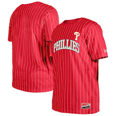 Philadelphia Phillies New Era Throwback Pinstripe T-Shirt - Red - New Era Lifestyle