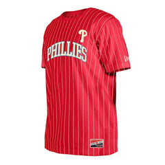 Philadelphia Phillies New Era Throwback Pinstripe T-Shirt - Red - New Era Lifestyle