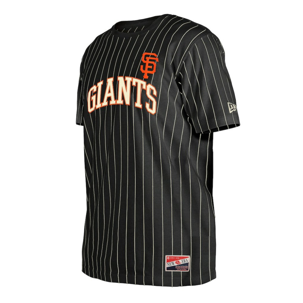 San Francisco Giants New Era Throwback Pinstripe T-Shirt - Black - New Era Sale