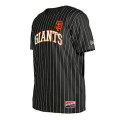 San Francisco Giants New Era Throwback Pinstripe T-Shirt - Black - New Era Sale