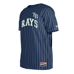 Tampa Bay Rays New Era Throwback Pinstripe T-Shirt - Navy - New Era Sale