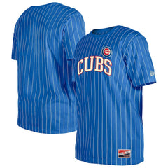 Chicago Cubs New Era Throwback Pinstripe T-Shirt - Royal - New Era Sale