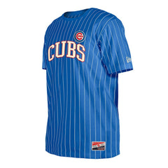 Chicago Cubs New Era Throwback Pinstripe T-Shirt - Royal - New Era Sale