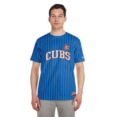 Chicago Cubs New Era Throwback Pinstripe T-Shirt - Royal - New Era Sale