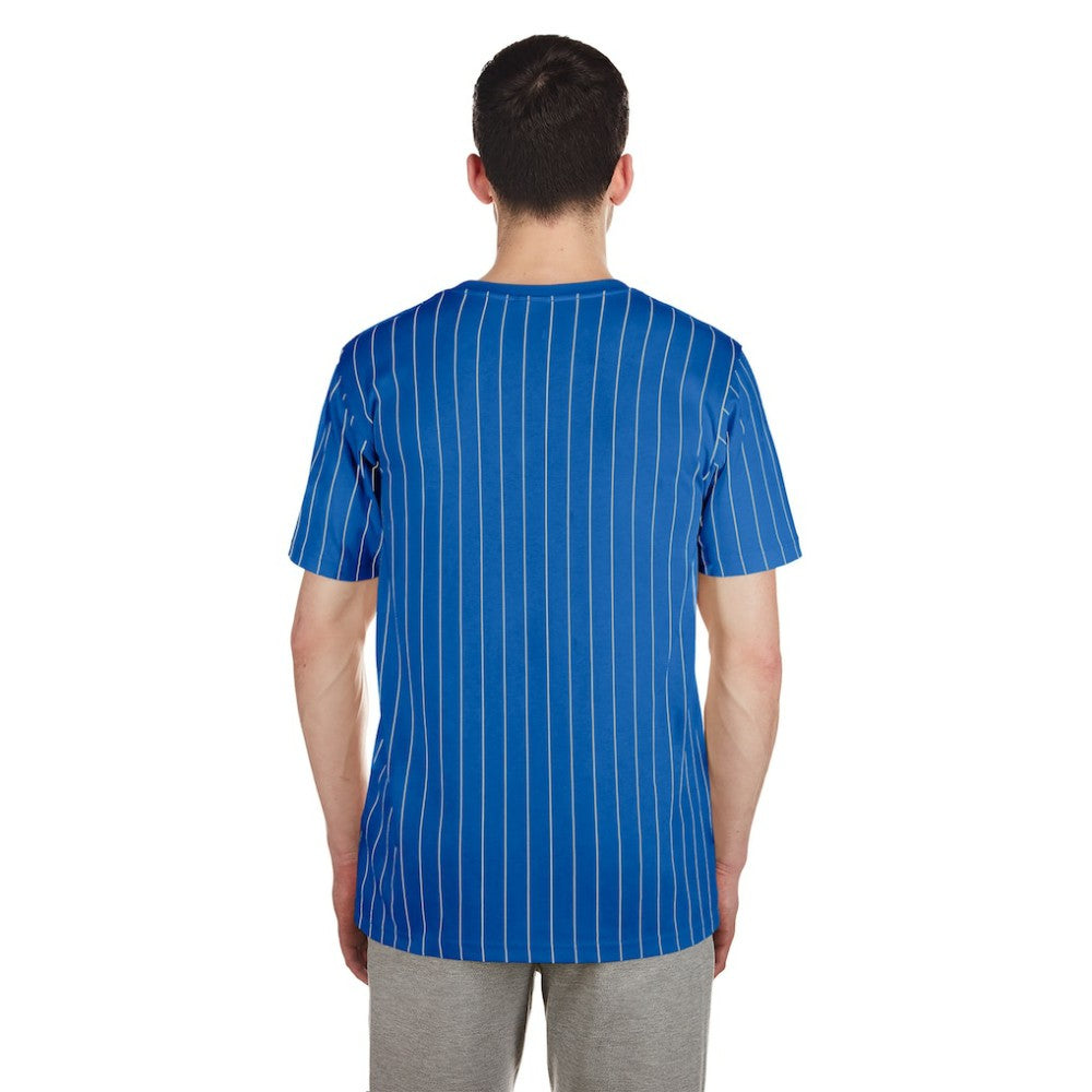 Chicago Cubs New Era Throwback Pinstripe T-Shirt - Royal - New Era Sale