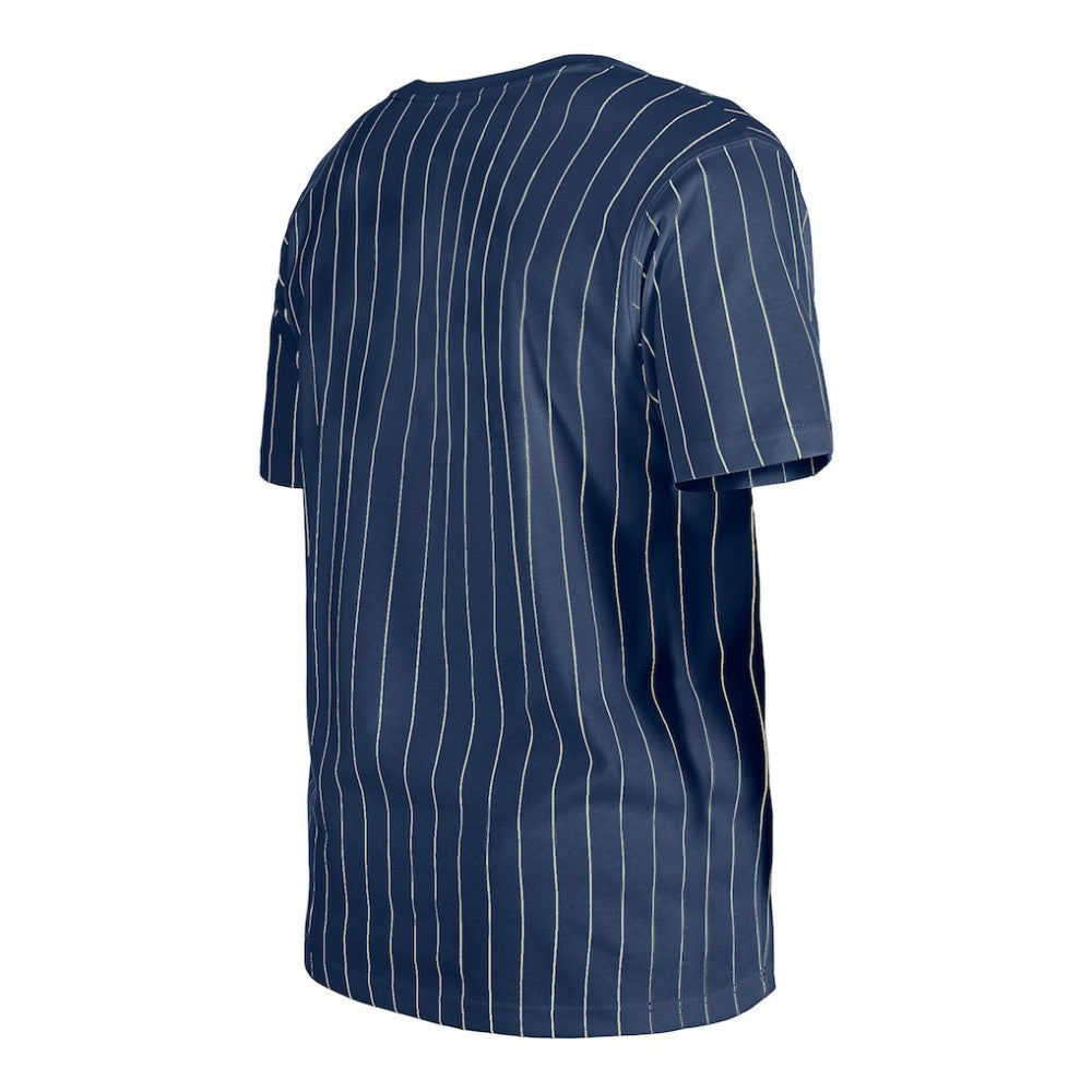 Cleveland Guardians New Era Throwback Pinstripe T-Shirt - Navy - New Era Lifestyle