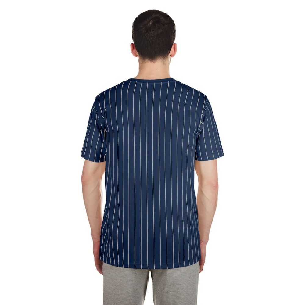 Cleveland Guardians New Era Throwback Pinstripe T-Shirt - Navy - New Era Lifestyle