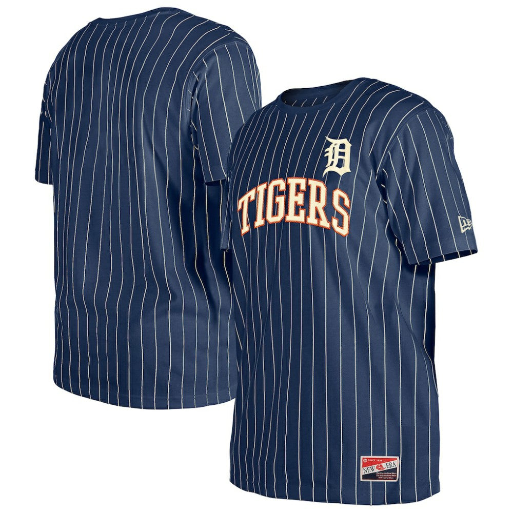 Detroit Tigers New Era Throwback Pinstripe T-Shirt - Navy - New Era Online