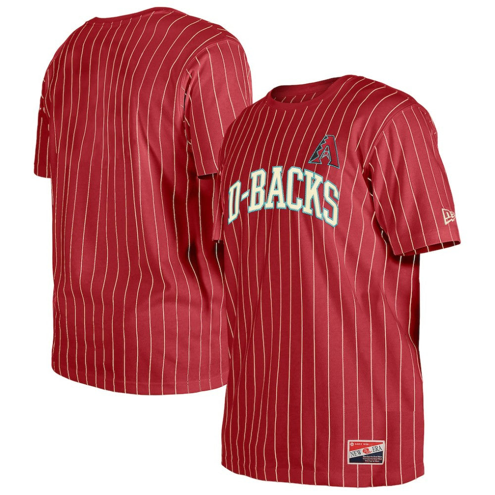 Arizona Diamondbacks New Era Throwback Pinstripe T-Shirt - Red - New Era Sale