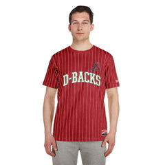 Arizona Diamondbacks New Era Throwback Pinstripe T-Shirt - Red - New Era Sale