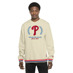 Philadelphia Phillies New Era Throwback Pullover Sweatshirt - Cream - New Era Sale