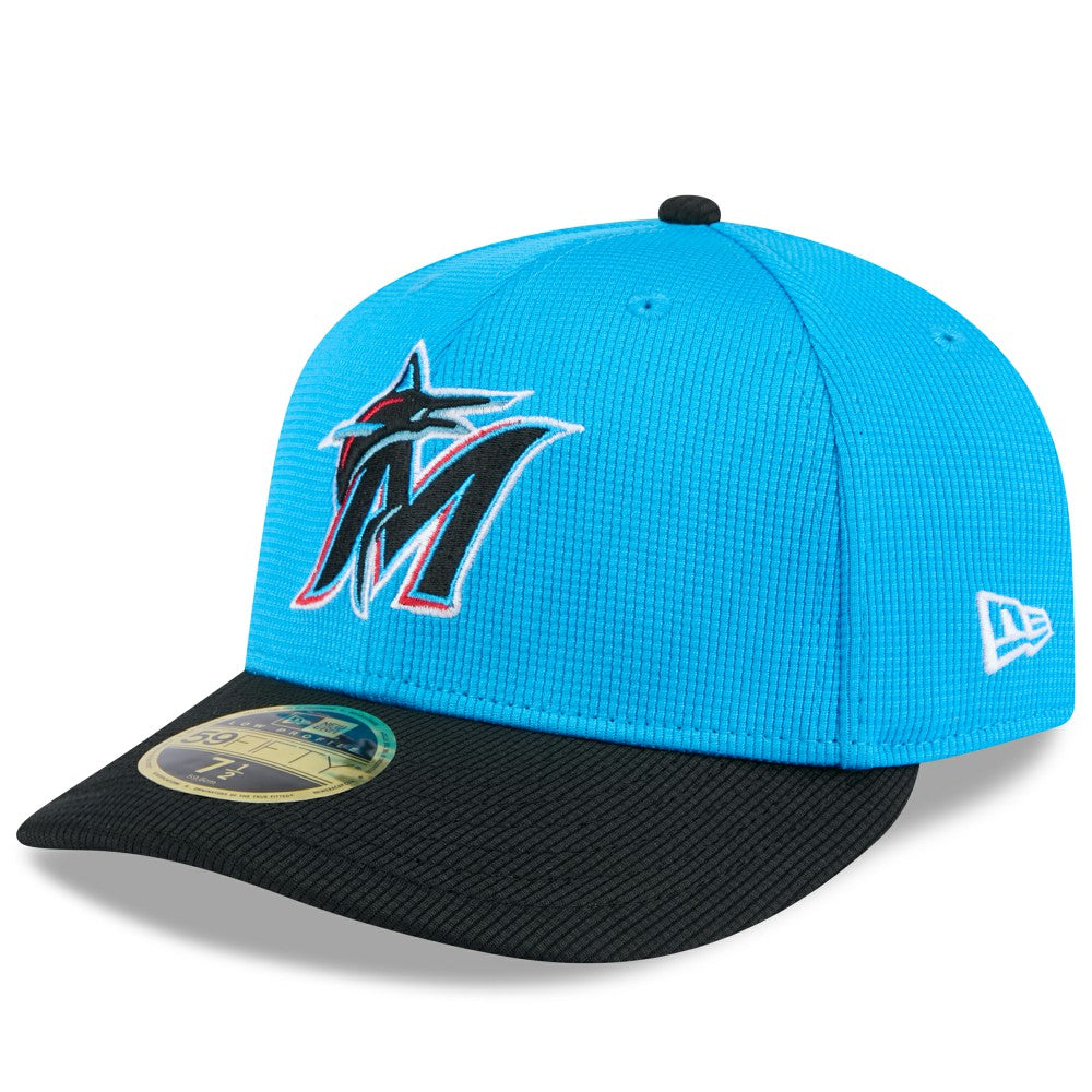 Miami Marlins New Era 2025 Spring Training Low Profile 59FIFTY Fitted Hat - Blue/Black - New Era on Sale