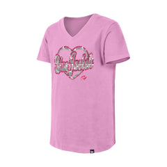 Columbus Blue Jackets New Era Girl's Youth Flip Sequin V-Neck T-Shirt - Pink - NHL 201889036
