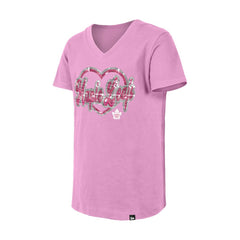 Toronto Maple Leafs New Era Girl's Youth Flip Sequin V-Neck T-Shirt - Pink - NHL 201889040