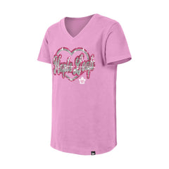 Toronto Maple Leafs New Era Girl's Youth Flip Sequin V-Neck T-Shirt - Pink - NHL 201889040
