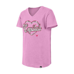 Washington Capitals New Era Girl's Youth Flip Sequin V-Neck T-Shirt - Pink - NHL 201889053