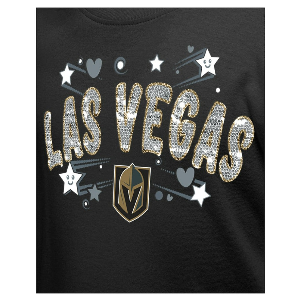 Vegas Golden Knights New Era Girl's Youth Flip Sequin T-Shirt - Black - NHL 201889057