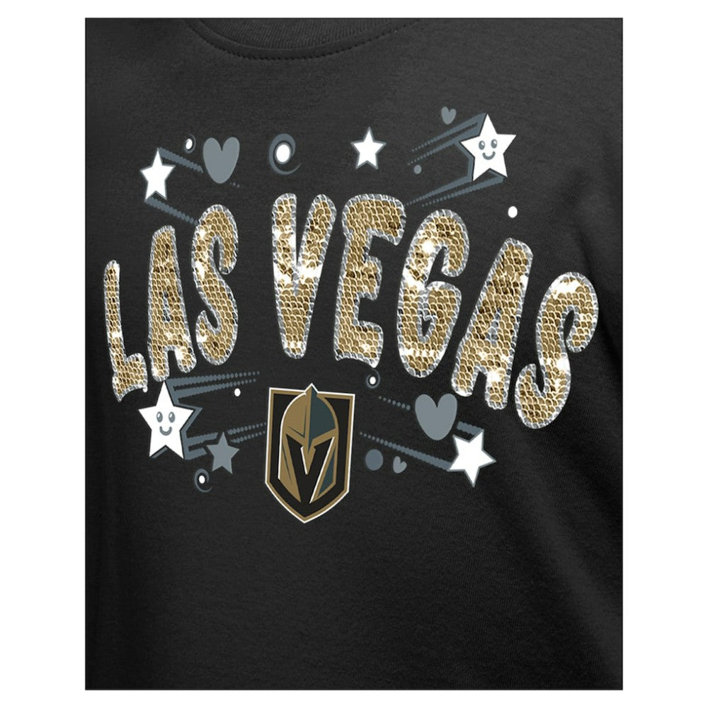 Vegas Golden Knights New Era Girl's Youth Flip Sequin T-Shirt - Black - NHL 201889057