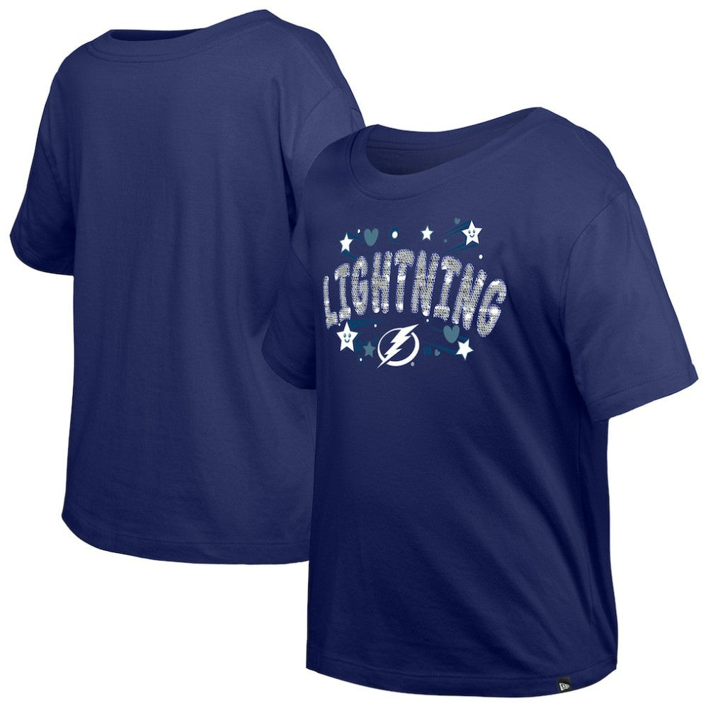 Tampa Bay Lightning New Era Girl's Youth Flip Sequin T-Shirt - Blue - NHL 201889060