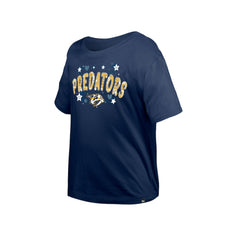 Nashville Predators New Era Girl's Youth Flip Sequin T-Shirt - Navy - NHL 201889067