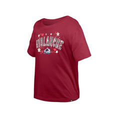 Colorado Avalanche New Era Girl's Youth Flip Sequin T-Shirt - Dark Red - NHL 201889077