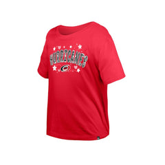 Carolina Hurricanes New Era Girl's Youth Flip Sequin T-Shirt - Red - NHL 201889079