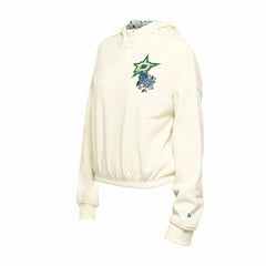 Dallas Stars New Era Women's Glam Game Quarter-Zip Cropped Floral Hoodie Pullover - Cream - NHL 201889088