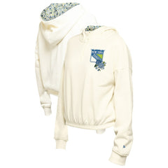 New York Rangers New Era Women's Glam Game Quarter-Zip Cropped Floral Hoodie Pullover - Cream - NHL 201889092